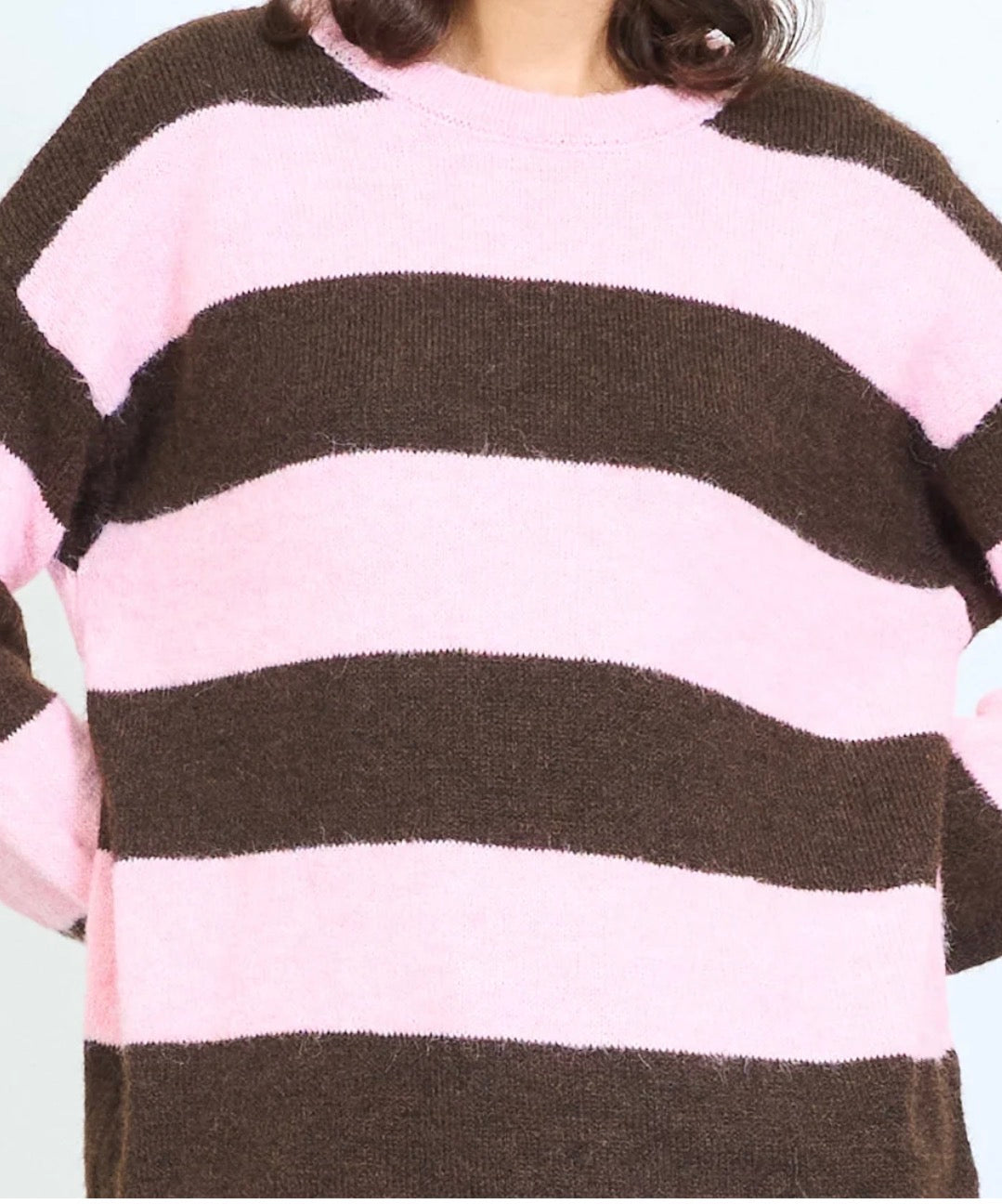 Lana wool contrast-striped Knit sweater