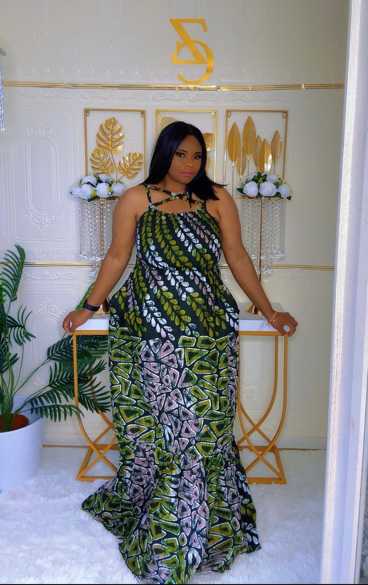 Smocked Ankara dress