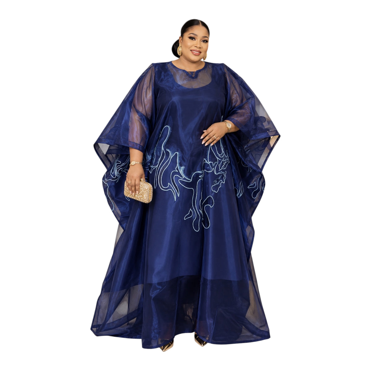 Exquisite Organza Satin boubou Kaftan