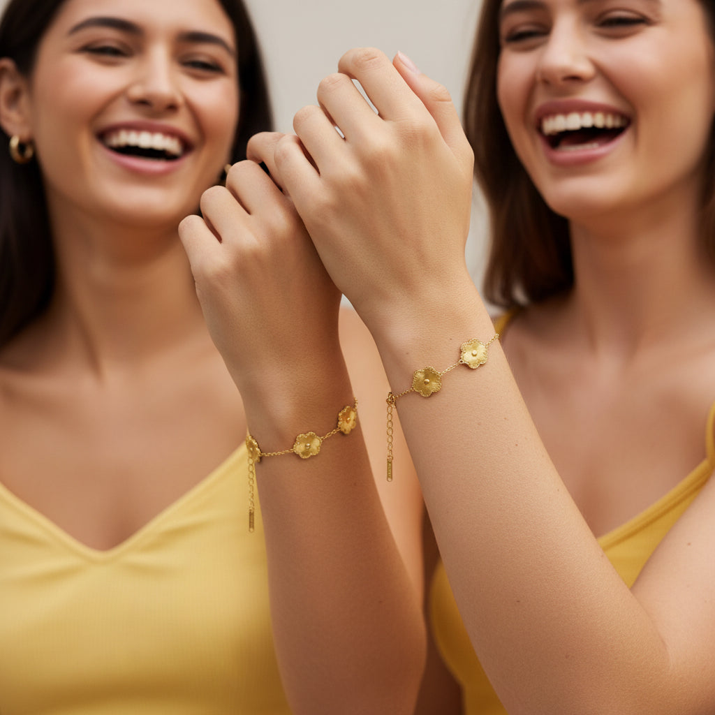 Nicht anlaufendes Kleeblatt-Armband aus Edelstahl für Damen
