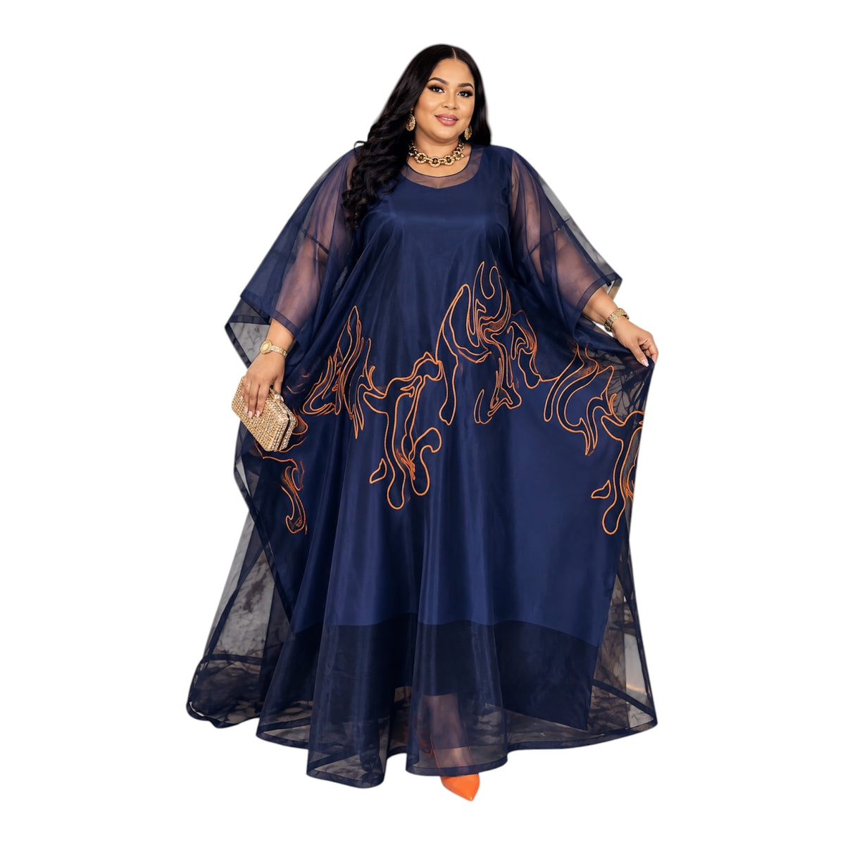 Exquisite Organza Satin boubou Kaftan