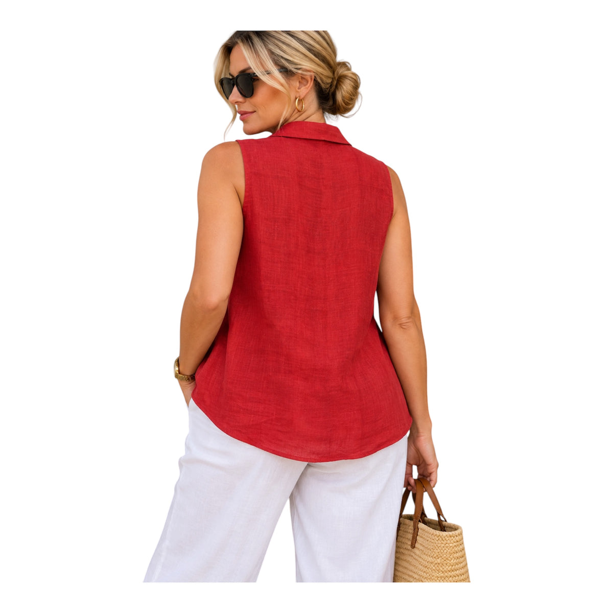 Pure Linen wrap Top for Women