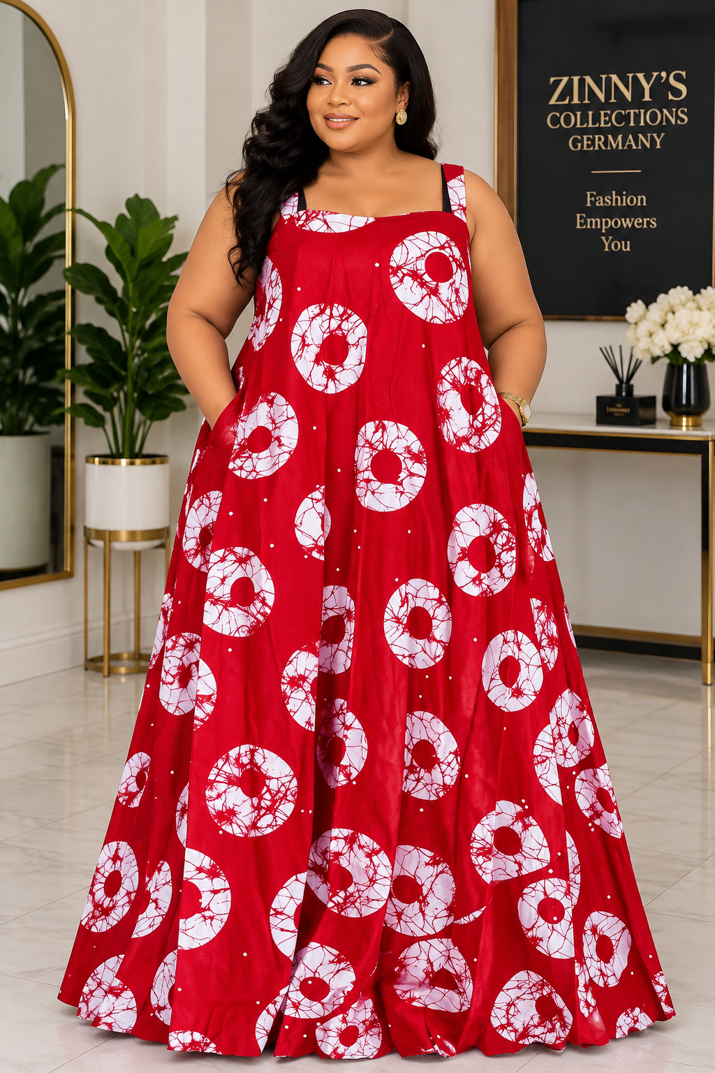 Long Sleeveless Ankara dress