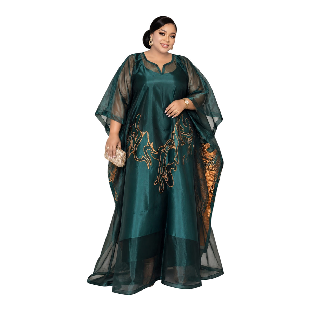 Exquisite Organza Satin boubou Kaftan