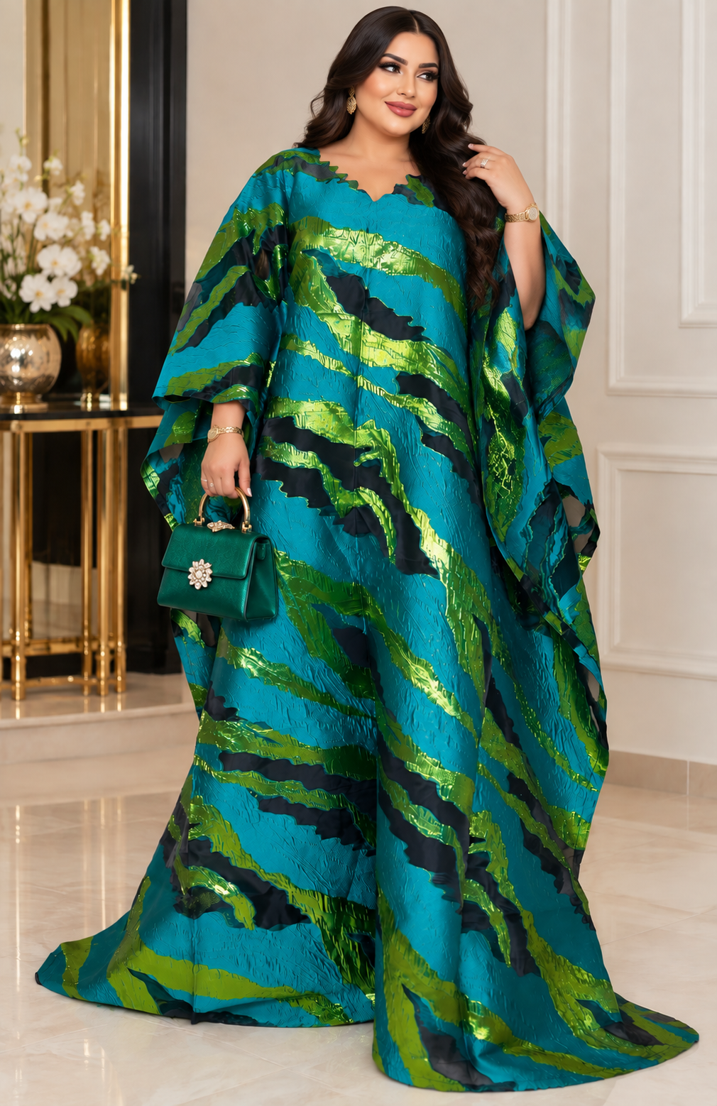 Exquisite Organza boubou with Satin inner.