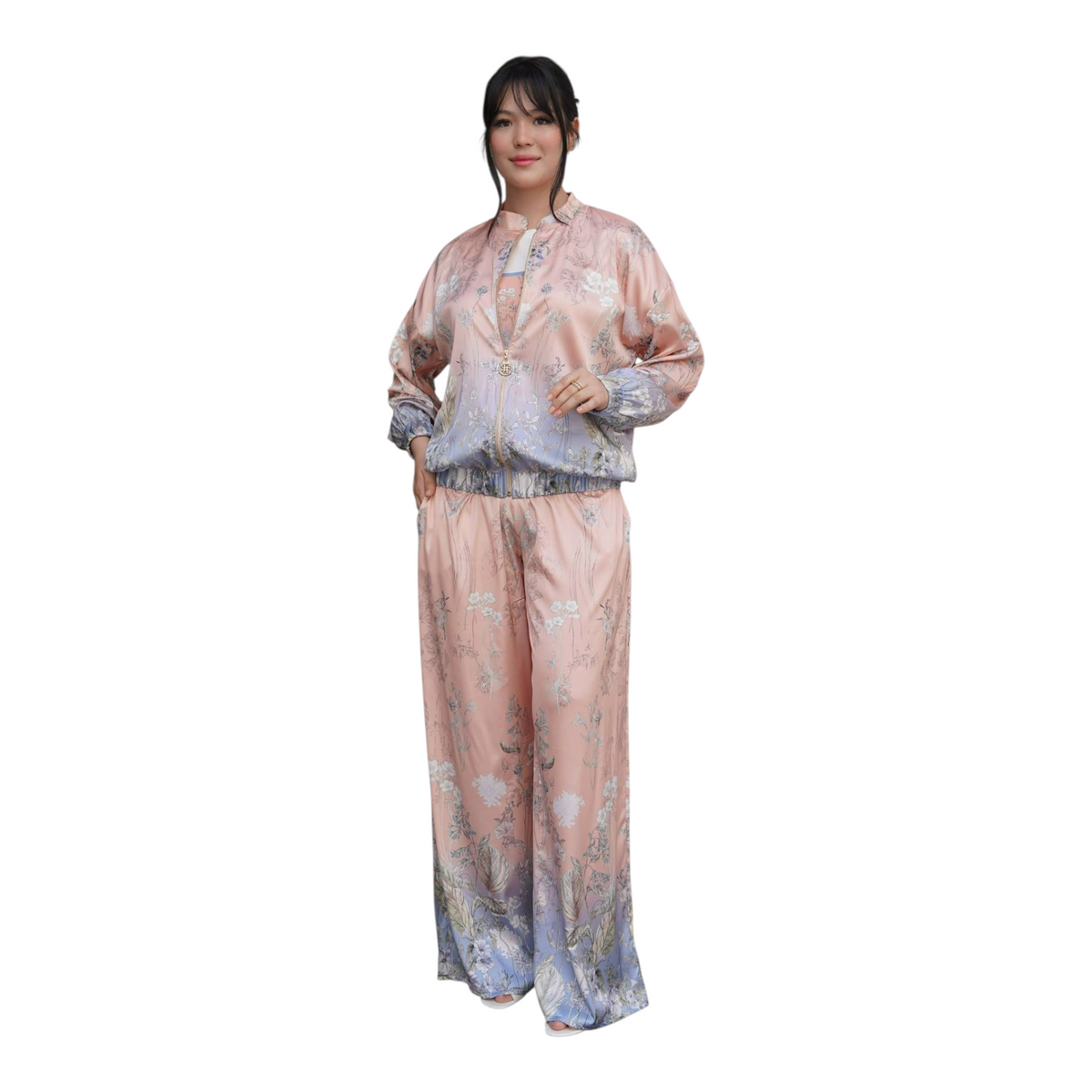 Elegant 3-piece women's set made of silky fabric
